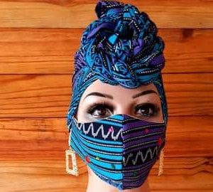Best Face Mask Headwrap 012 - Cloth Face Mask - African Face Mask - Dashiki Face Mask for Sale