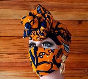 Best Face Mask Headwrap 005 - Cloth Face Mask - African Face Mask - Dashiki Face Mask for Sale