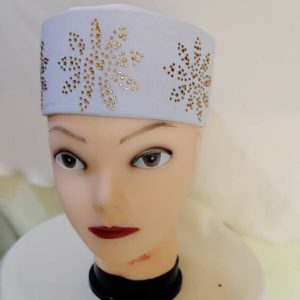 White Gold Zahra Cap - Best White Zahra Cap - Zahra Headwear - Zahra Hat - AFRICA BLOOMS