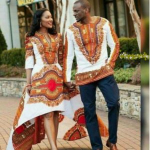 White Dashiki for Couple -Best African Outfit for Prom for Husband and Wife - AFRICA BLOOMS