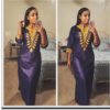 Purple Gold Dashiki Kaftan Dress - AFRICA BLOOMS