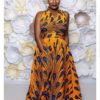 Yellow & Blue African Dashiki Dress - AFRICA BLOOMS
