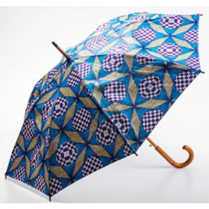 Blue Grey African Print Umbrella - AFRICA BLOOMS