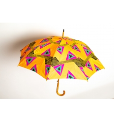 Orange African Print Umbrella - Africa Blooms