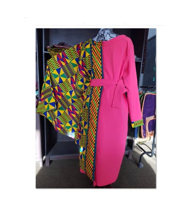 Pink Long African Print Dress - Long Ankara Dress - - AFRICA BLOOMS