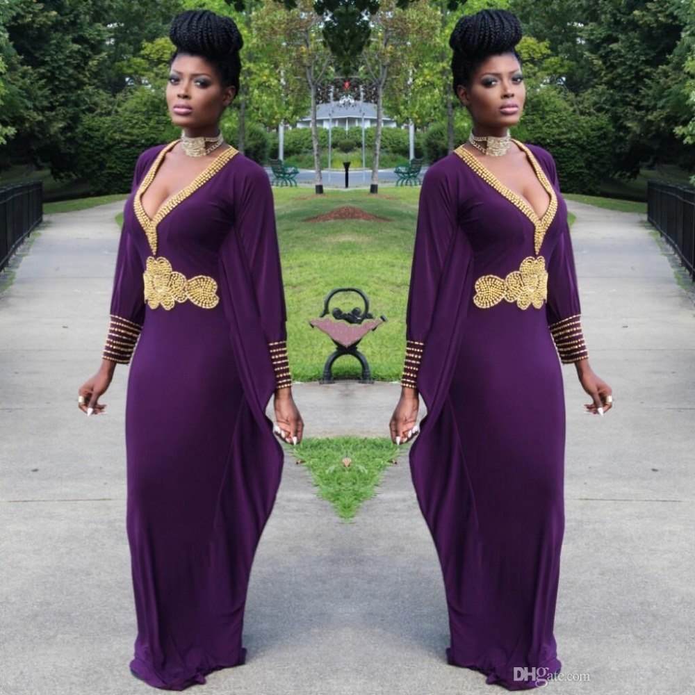 purple and gold african dress
