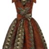 Brown African Print Dashiki Dress - AFRICA BLOOMS