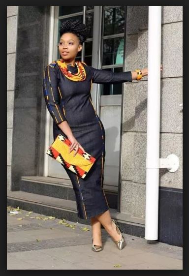 denim dresses with african print