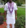 White & Purple African Wedding Wear for Men - AFRICA BLOOMS