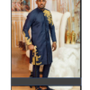 Navy Blue & Gold African Wedding Mens Suit - AFRICABLOOMS