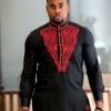 Black & Red Dashiki African Clothing Mens Shirt - AFRICA BLOOMS