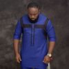 Blue Nigerian Traditional Male Attire - AFRICABLOOMS