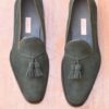 Gray Charcoal Suede Dress Shoes for Men - African Mens Shoes for Wedding - AFRICABLOOMS