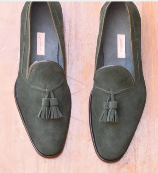 Gray Charcoal Suede Dress Shoes for Men - African Mens Shoes for Wedding - AFRICABLOOMS