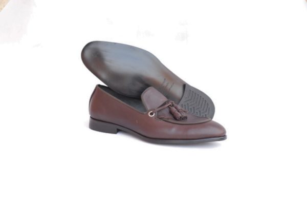 Chocolate Brown Mens Tassel Loafers - Dress Shoes for Men - AFRICABLOOMS