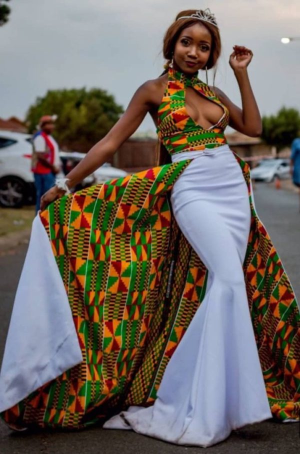 African Kente Bridal Dress - African Wedding Dress - AFRICA BLOOMS