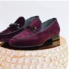 Wine Purple Mens Slip On Loafers Dress Shoes for African Mens Wedding - AFRICABLOOMS