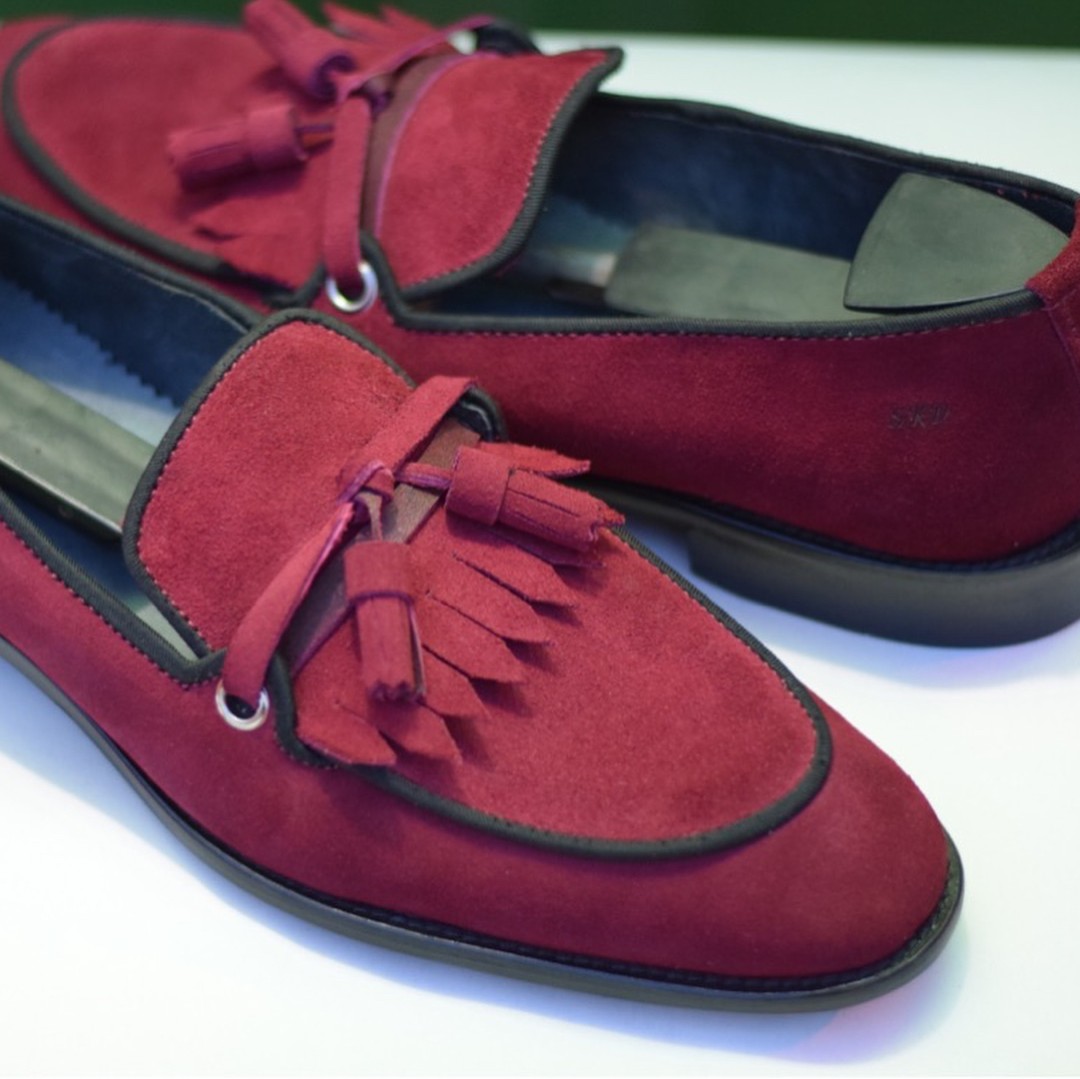 mens burgundy slip on dress shoes