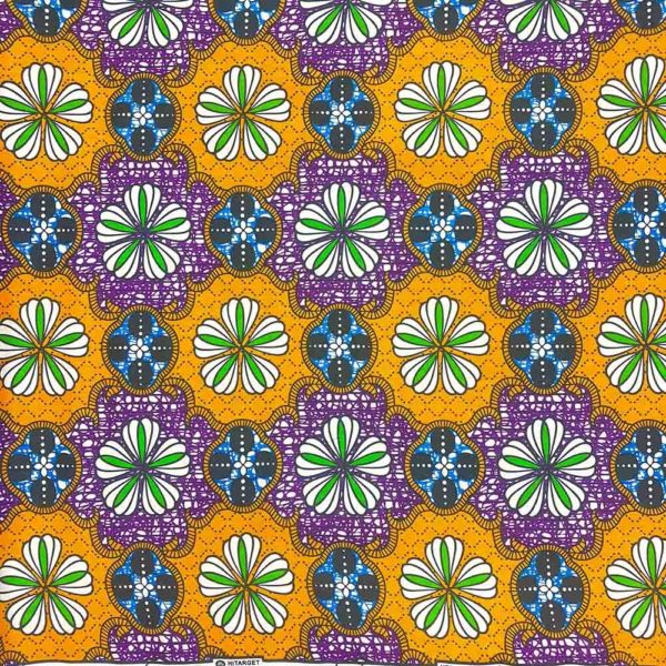 African Fabric -Purple & Gold Ankara African Print Fabric Shop - 25 - AFRICABLOOMS
