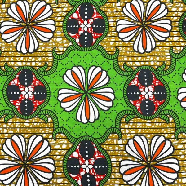 Green African Fabric - Ankara African Print Fabric Shop - 27a - AFRICABLOOMS