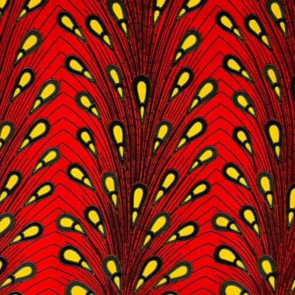 Red African Fabric - Ankara African Print Fabric Shop - 48 - AFRICABLOOMS