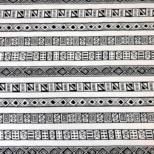 White & Black African Fabric - Ankara African Print Fabric Shop - 54 - AFRICABLOOMS