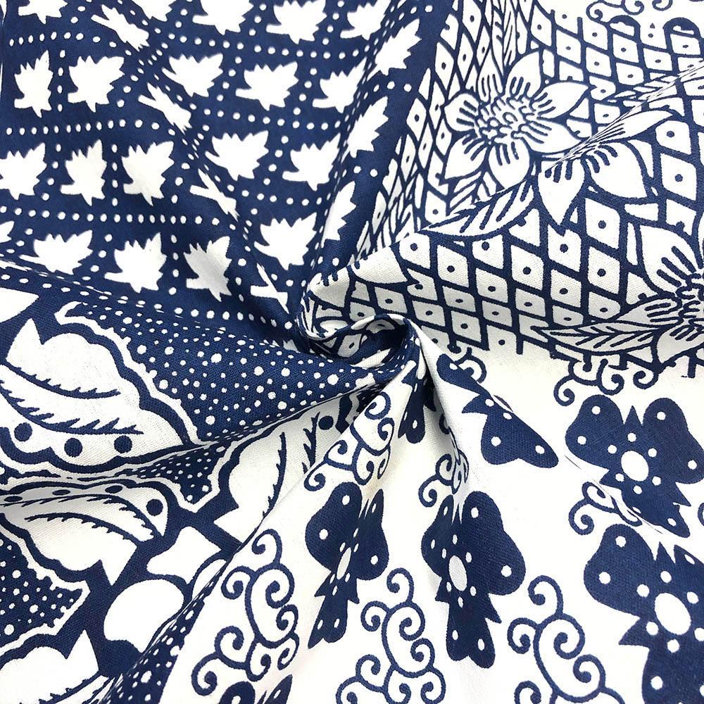 White & Navy Blue African Fabric 041 | Best Ankara Shop | Africa Blooms