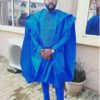 Blue Agbada Nigerian Mens Agbada - AFRICA BLOOMS