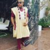 Burgundy & Ivory Agbada African Suit - AFRICA BLOOMS