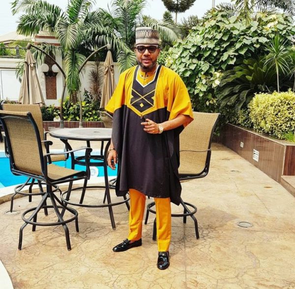 Gold & Black Agbada for Men - AFRICA BLOOMS