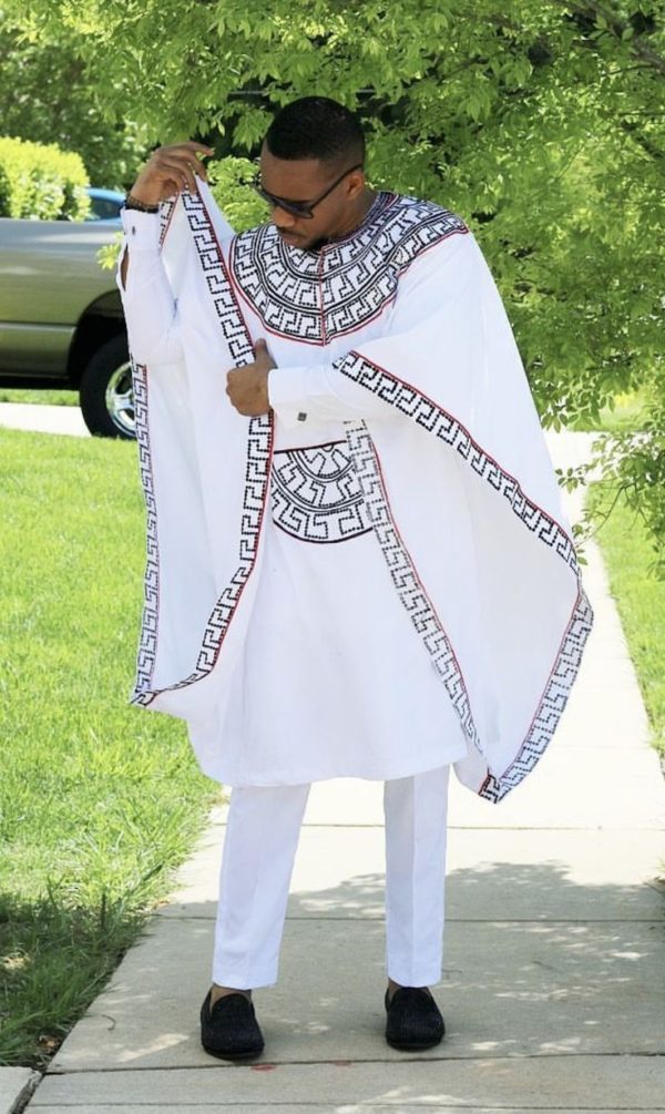 White African Agbada Wedding Suit - AFRICABLOOMS