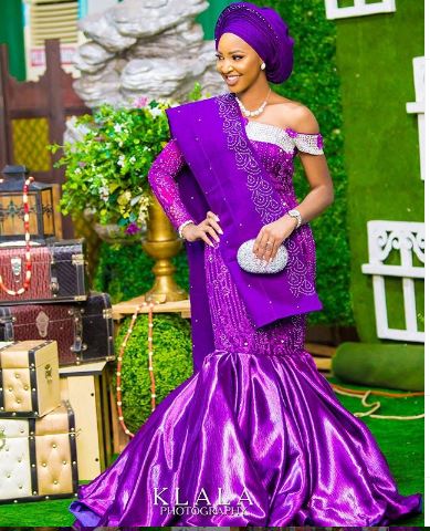 purple african wedding dress