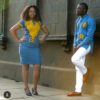 Light Blue & Gold African Clothing Dashiki for Husband & Wife - AFRICA BLOOMS