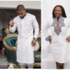 White & Silver Matching African Wedding Couple Dress - AFRICA BLOOMS
