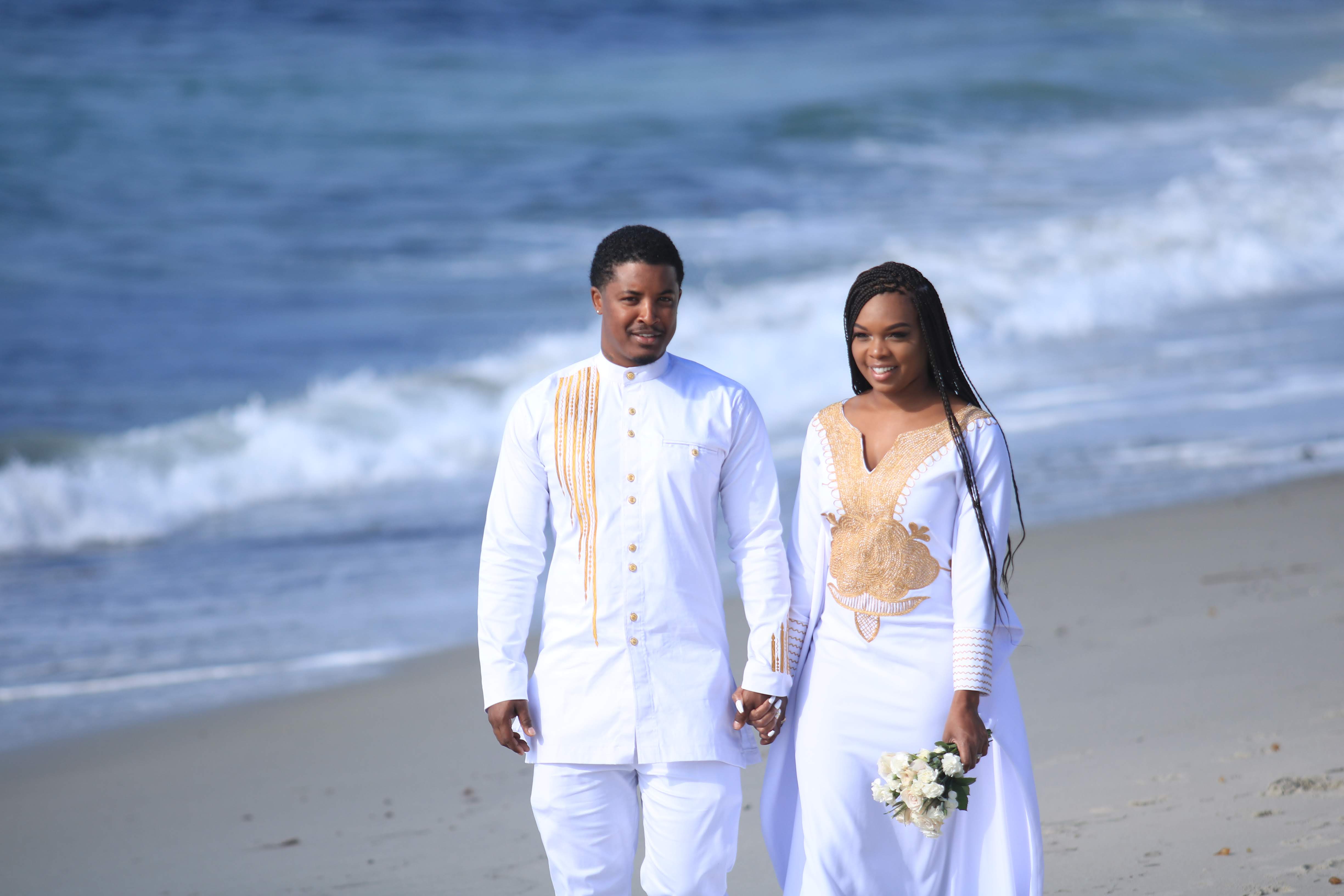 White & Gold African Wedding Mens Dress
