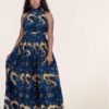Blue Long Dashiki Maxi Dress - SHOP AFRICA BLOOMS