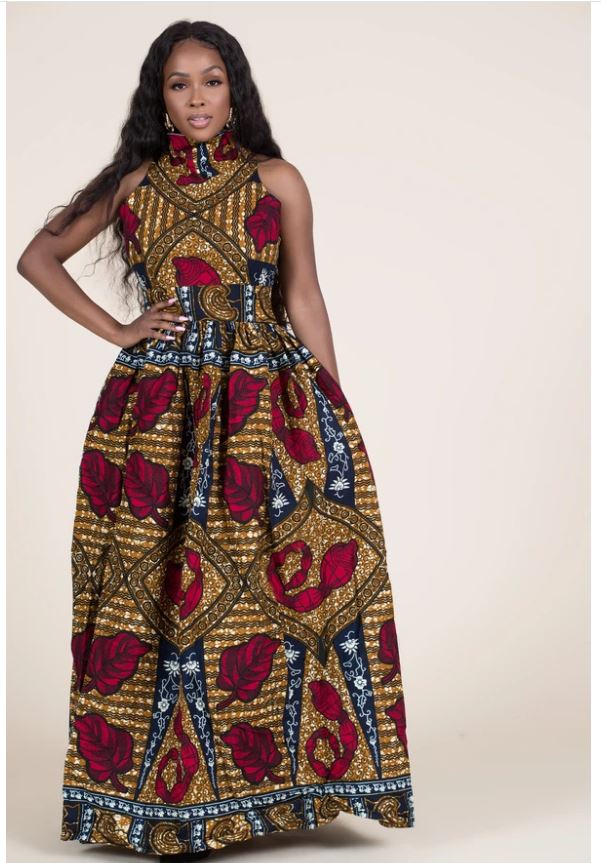 Brown Long Dashiki Maxi Dress | Ankara Dress Design | Modern African ...