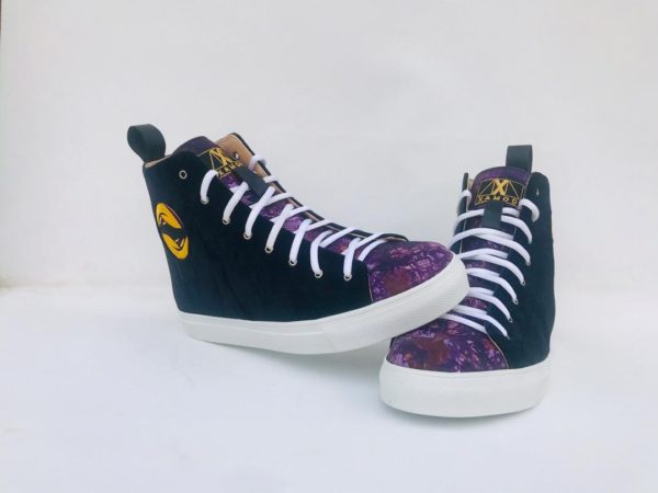 Purple Black African Print Sneakers Sale - AFRICA BLOOMS