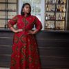 Red Long Dashiki Maxi Dress - Plus Size African Dress 1XL- SHOP AFRICA BLOOMS