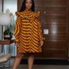 Yellow African Print Shirt Dress - Plus Size Dashiki Dresses - AFRICA BLOOMS