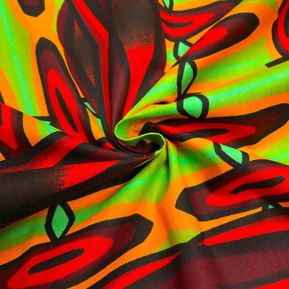 Best African Fabric 088 | Green Multicolor Dashiki |#1 Ankara Shop