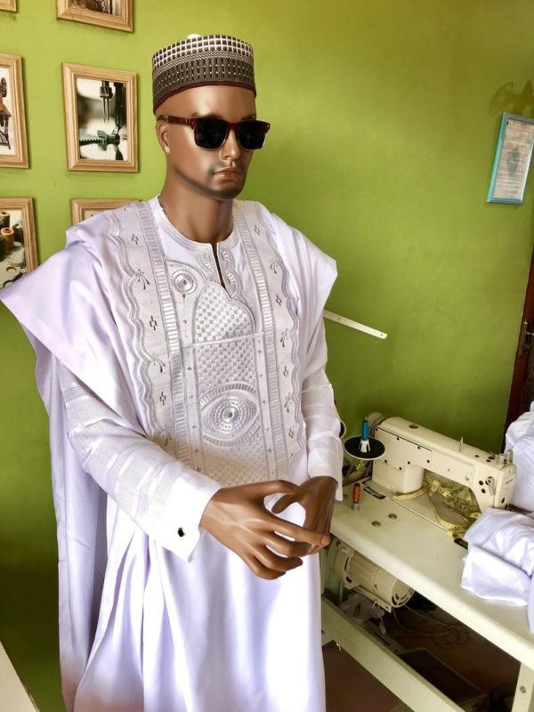 White Agbada African Wedding Groom Suit - AFRICA BLOOMS