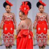 Red African Dress for Girls - Best Dashiki Wedding Dress for Girls - AFRICABLOOMS