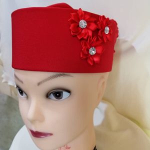 Red Zahra Cap - Best Zahra Cap - Shop Zarah Hat - Zahra Headwear - Zahra Hat - AFRICA BLOOMS