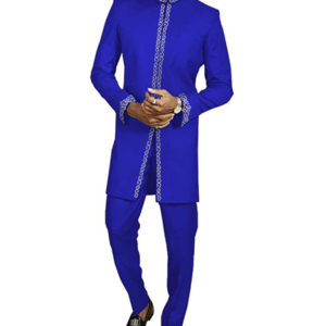 Royal Blue African Dashiki Suit Mens - AFRICA BLOOMSRoyal Blue African Dashiki Suit Mens - AFRICA BLOOMS